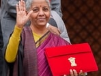 Finance minister Nirmala Sitharaman with the budget 