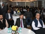People hooked to budget presentation during a discussion organised by FICCI-ASSOCHAM UP-UK at a hotel in Lucknow on Sunday. (HT) People hooked to budget presentation during a discussion organised by FICCI-ASSOCHAM UP-UK at a hotel in Lucknow on Sunday. (HT)