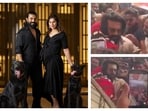 In the videos, Ram Charan is seen carrying his two-year-old daughter and trying to make his way into the hospital. 