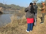 The Waterbird Census at Gagiarawala Dam 2 of Sukhna Wildlife Sanctuary. (UT.FORESTS & WILDLIFE DEPT) The Waterbird Census at Gagiarawala Dam 2 of Sukhna Wildlife Sanctuary. (UT.FORESTS & WILDLIFE DEPT)