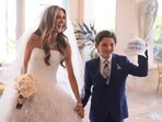Erin Elmore, the director of Art in Embassies at the U.S. Department of State, arrives for her wedding to White House deputy chief of staff Dan Scavino at The Mar-a-Lago Club, Sunday, Feb. 1, 2026, in Palm Beach, Florida.