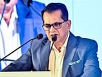 Former G20 sherpa & former Niti Aayog CEO Amitabh kant addresses an event