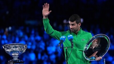 Novak Djokovic as the runners-up of the Australian Open 2026. (AP) Novak Djokovic as the runners-up of the Australian Open 2026. (AP)