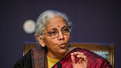 India's finance minister Nirmala Sitharaman during a news conference in New Delhi. (Bloomberg) India's finance minister Nirmala Sitharaman during a news conference in New Delhi. (Bloomberg)