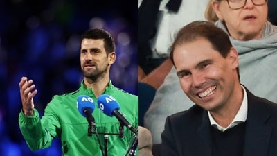 Djokovic addressed Nadal's presence midway through the Australian Open final. (AFP ) Djokovic addressed Nadal's presence midway through the Australian Open final. (AFP )