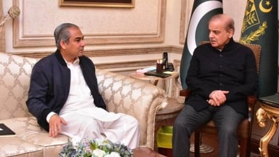 Mohsin Naqvi met Pakistan Prime Minister Shahbaz Sharif on Sunday. (Mohsin Naqvi- X) Mohsin Naqvi met Pakistan Prime Minister Shahbaz Sharif on Sunday. (Mohsin Naqvi- X)