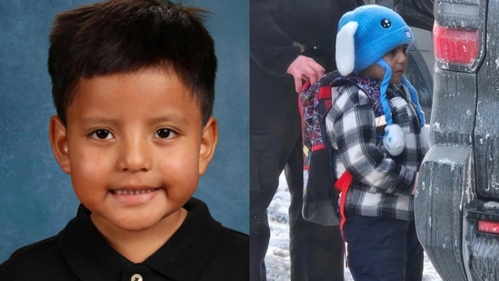Liam Ramos has returned home after spending days at a Texas detention center (X/Kamala Harris)