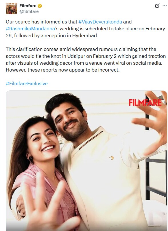 ఫిల్మ్ ఫేర్ ఎక్స్ పోస్టు (x/filmfare) ఫిల్మ్ ఫేర్ ఎక్స్ పోస్టు (x/filmfare)