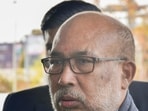 Former Manipur chief minister N Biren Singh at Imphal International Airport before departing for New Delhi to meet central leaders amid a renewed push for the formation of a popular government in Manipur, in Imphal, Sunday, Feb. 1, 2026. 