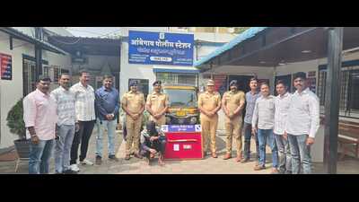Cash to the tune of  ₹25,000 was stolen from the shops. Based on a complaint, a case was registered at Ambegaon police station (HT PHOTO)