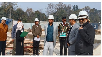 Uttarakhand Housing Secretary Dr R. Rajesh Kumar, during a review of HRDA projects in Haridwar on Friday. He later inspected construction progress at the proposed Unity Mall site. Uttarakhand Housing Secretary Dr R. Rajesh Kumar, during a review of HRDA projects in Haridwar on Friday. He later inspected construction progress at the proposed Unity Mall site.