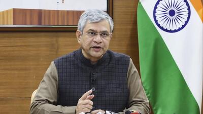 Union Railways minister Ashwini Vaishnaw addresses a press conference regarding the state-wise Budget 2026-27. (PTI)