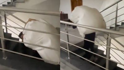 The video has sparked widespread debate about the treatment of service staff in residential buildings. (@Abhishekkkk10/X) The video has sparked widespread debate about the treatment of service staff in residential buildings. (@Abhishekkkk10/X)