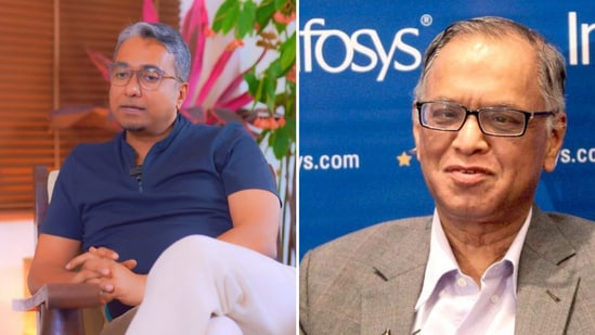 Vinay Parameshwarappa (L) managed to meet Narayana Murthy by cold-emailing the billionaire.
