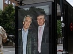 A photo of Trump and Epstein at a UK bus stop.