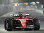 Ferrari driver Carlos Sainz during a practice session for the Formula One Las Vegas Grand Prix, Nov. 17, 2023 (AP)