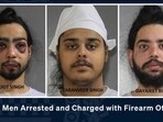 Mugshots of the three Indian nationals arrested for shooting at a residence in Surrey were released by police on Monday. (Surrey Police Service)