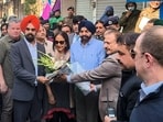 World Bank President Ajay Banga, in blue turban, with his wife and others during a visit to his ancestral home in Khushab district of Punjab province of Pakistan on Tuesday, February 3, 2026. World Bank President Ajay Banga, in blue turban, with his wife and others during a visit to his ancestral home in Khushab district of Punjab province of Pakistan on Tuesday, February 3, 2026.