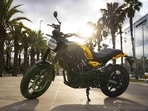 Royal Enfield Guerrilla 450 in Yellow Ribbon colour scheme.