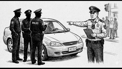 Inspectors found officers conducting challan drives without mandatory cameras at Daulatabad, Kapriwas and New Colony. (HT) Inspectors found officers conducting challan drives without mandatory cameras at Daulatabad, Kapriwas and New Colony. (HT)