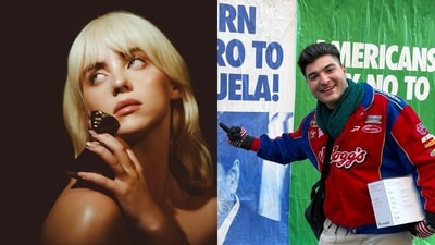 Billie Eilish's remark on 'stolen land' prompted a response from Drew Pavlou. (Facebook/Billie Eilish, X/@DrewPavlou) Billie Eilish's remark on 'stolen land' prompted a response from Drew Pavlou. (Facebook/Billie Eilish, X/@DrewPavlou)