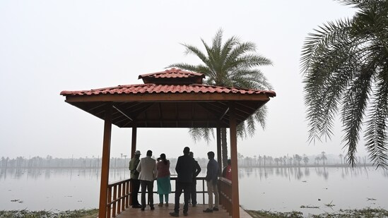 Gram it: Have you started spotting the new avian visitors in NCR? Here's how some residents visited Surajpur Wetland in Greater Noida, to indulge in bird-watching. This place is known is a suitable breeding ground for waterfowl such as Spot-billed Duck, Lesser-whistling Duck, Cotton Pygmy Goose, Comb Duck and wintering waterfowl such as Red-crested Pochard, Ferruginous Pochard, Bar-headed Goose, Greylag Goose, Common Teal, Northern Shoveler and Gadwall. (Photo: Sunil Ghosh/HT)