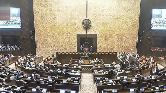 Leader of the House in the Rajya Sabha, Jagat Prakash Nadda, on Tuesday sharply criticised the Opposition for disrupting proceedings (Sansad TV)