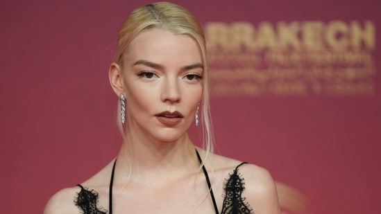 Anya Taylor-Joy poses for a photo on the red carpet during the closing ceremony for the 22nd Marrakech International Film Festival in Morocco, Saturday, Dec. 6, 2025. (AP)