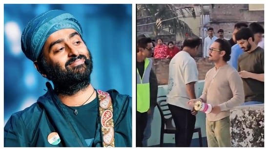 Aamir Khan's visit drew attention, with videos emerging online of him flying a kite at Arijit's residence.