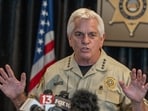 Pima County Sheriff, Chris Nanos, speaks to the media on February 3, 2026 in Tucson, Arizona. 