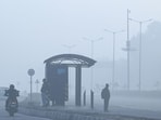 Gram it: Commuters brave the early morning chill and fog to go about their daily chores in Dwarka. Foggy weather conditions will continue in Delhi-NCR, as per IMD.   