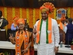 In the Thane Municipal Corporation, ShivSena (Shinde faction) corporator Sharmila Pimpalolkar has been elected as the mayor post,and Krishna Patil from the Bharatiya Janata Party (BJP) has been elected as the deputy mayor. (Praful Gangurde / HT Photo)