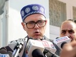 Jammu and Kashmir Chief Minister Omar Abdullah addresses the media during the budget session of the assembly, in Jammu on Tuesday. (ANI)