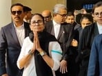 West Bengal CM Mamata Banerjee reaches the Supreme Court premises, in New Delhi. West Bengal CM Mamata Banerjee reaches the Supreme Court premises, in New Delhi.