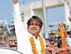 Sanjeev Singh after filing his nomination on Wednesday (HT PHOTO)
