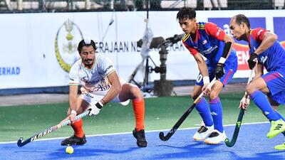 File picture from the India-Malaysia match in the Sultan Azlan Shah hockey tournament in Ipoh, Malaysia in November, 2025. (Hockey India) File picture from the India-Malaysia match in the Sultan Azlan Shah hockey tournament in Ipoh, Malaysia in November, 2025. (Hockey India)