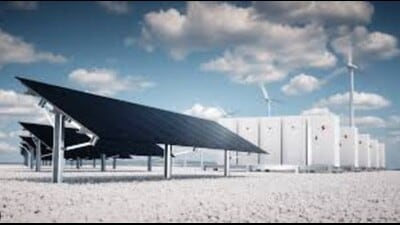 Once the second phase — currently under construction at an estimated cost of  ₹1,055 crore — is completed, the Kajra plant’s total capacity will rise to 301 MW of solar power and 523 MWh of battery storage by January 2027. (HT Photo)