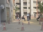 Ghaziabad: Police sealed the area where the three half sisters had fallen after jumping from the window of their flat on ninth floor.  