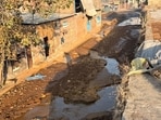 A street in Tajpur Road dairy complex strewn over with cow dung in Ludhiana on Thursday. (HT Photo) A street in Tajpur Road dairy complex strewn over with cow dung in Ludhiana on Thursday. (HT Photo)