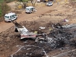 Baramati: Charred remains lie at the spot of the plane crash that killed Maharashtra Deputy Chief Minister Ajit Pawar and four others.