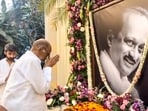 NCP (SP) chief Sharad Pawar pays tribute to late Maharashtra deputy chief minister Ajit Pawar during a visit at Deputy Chief Minister Sunetra Pawar's home.