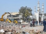 The anti-encroachment drive. (Vipin Kumar/HT Photo)