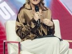 Aubrey Laitsch, a former TPUSA employee, believes her termination was linked to questioning the narrative surrounding Charlie Kirk's assassination. (Photo by Olivier Touron / AFP)