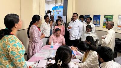 MLA Shankar Jagtap (in white shirt) carried out a surprise inspection at Aundh District Hospital on Wednesday. Patients and their kin visiting the hospital are facing severe hardships as several key services remain non-functional for months. (HT) MLA Shankar Jagtap (in white shirt) carried out a surprise inspection at Aundh District Hospital on Wednesday. Patients and their kin visiting the hospital are facing severe hardships as several key services remain non-functional for months. (HT)