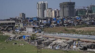 Mumbai, India - March 21, 2025: Slum encroachment near the Bandra ststion east side in Mumbai, India, on Friday, March 21, 2025. (Photo by Satish Bate/ Hindustan Times) (Hindustan Times) Mumbai, India - March 21, 2025: Slum encroachment near the Bandra ststion east side in Mumbai, India, on Friday, March 21, 2025. (Photo by Satish Bate/ Hindustan Times) (Hindustan Times)
