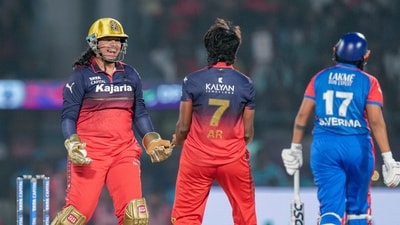 For RCB, Arundhati Reddy returned with figures of 1/40 in four overs. (PTI) For RCB, Arundhati Reddy returned with figures of 1/40 in four overs. (PTI)