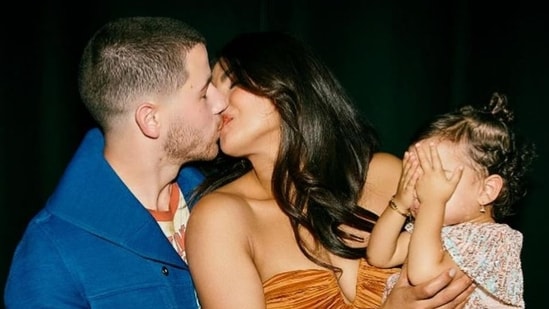 Priyanka Chopra and Malti Marie Chopra Jonas with Nick Jonas.