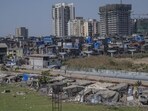 Mumbai, India - March 21, 2025: Slum encroachment near the Bandra ststion east side in Mumbai, India, on Friday, March 21, 2025. (Photo by Satish Bate/ Hindustan Times) (Hindustan Times)
