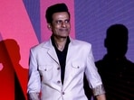 Mumbai: Actor Manoj Bajpayee during promotions for the upcoming film 'Ghooskhor Pandat'.