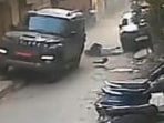 Screengrab of the CCTV video showing the car feeling away leaving the girl behind. (HT) Screengrab of the CCTV video showing the car feeling away leaving the girl behind. (HT)